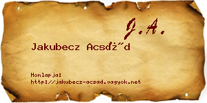 Jakubecz Acsád névjegykártya